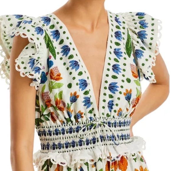 FARM Rio Summer Garden Cotton Maxi Dress Size XXS - Picture 4 of 11